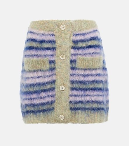 Mini-jupe rayée en mohair mélangé - Marni - Modalova