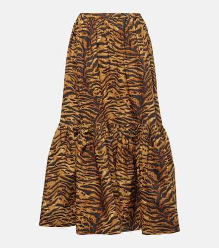 Jupe longue en coton à motif léopard - Ganni - Modalova