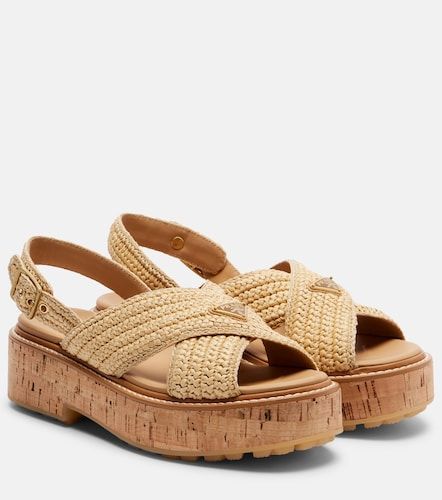 Prada Sandales slingback en raphia - Prada - Modalova