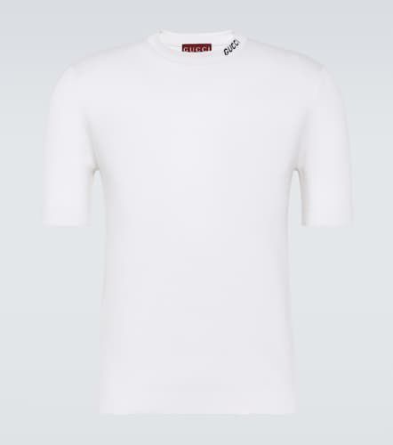 T-shirt en soie et coton à logo - Gucci - Modalova
