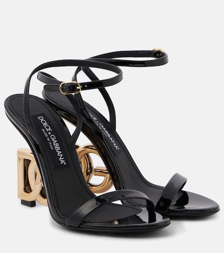 Sandales Keira en cuir verni à logo - Dolce&Gabbana - Modalova