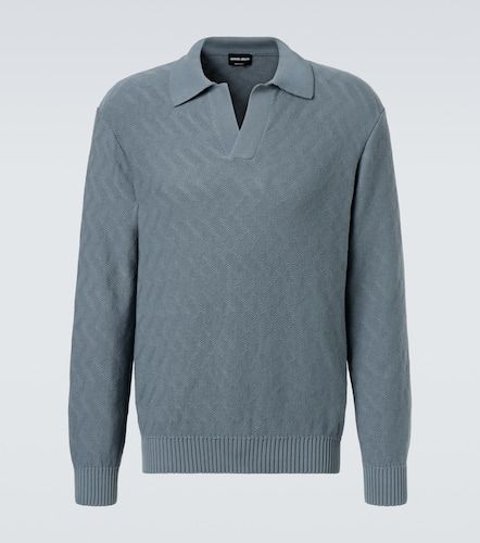 Polo en jacquard de coton - Giorgio Armani - Modalova