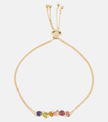 Bracelet chaîne réglable en or 14 ct avec saphirs et diamants - Suzanne Kalan - Modalova