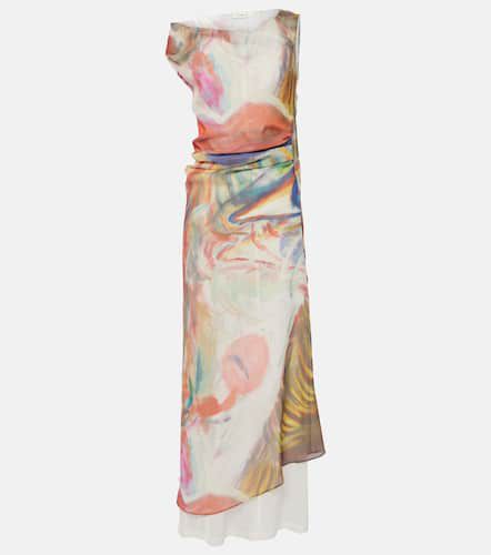 Robe longue imprimée en satin - Jacques Wei - Modalova