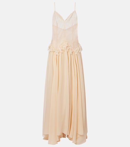 Robe longue asymétrique à dentelle - Blumarine - Modalova