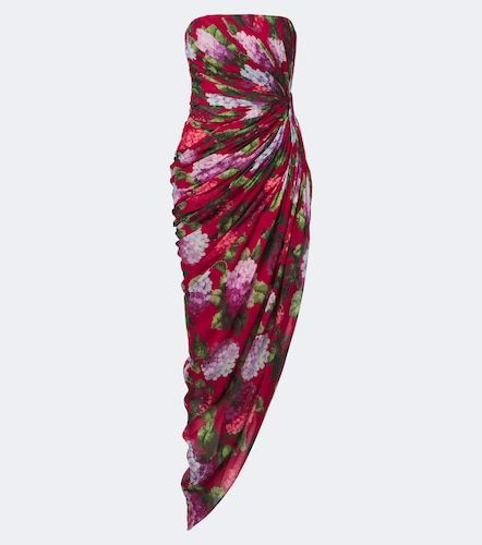 Robe bustier en soie à fleurs - Carolina Herrera - Modalova