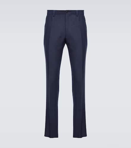 Pantalon slim à taille mi-haute en lin - Dolce&Gabbana - Modalova