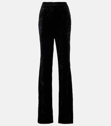 Pantalon droit à taille haute en velours - Saint Laurent - Modalova