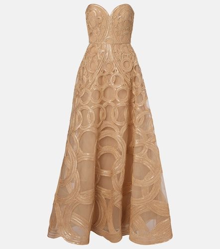 Robe longue bustier à sequins - Elie Saab - Modalova