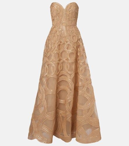 Robe longue bustier à sequins - Elie Saab - Modalova