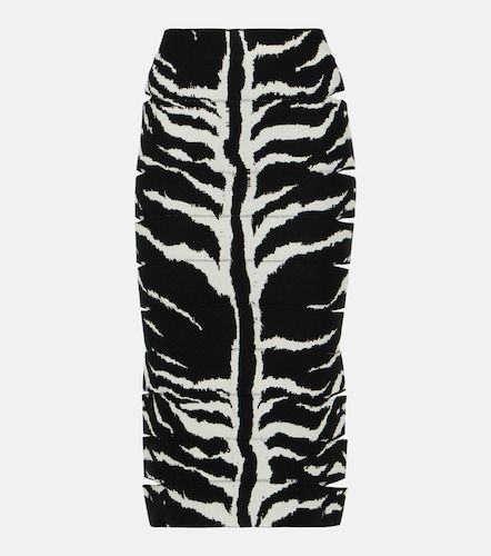Alaïa Jupe midi taille haute à imprimé zèbre - Alaia - Modalova