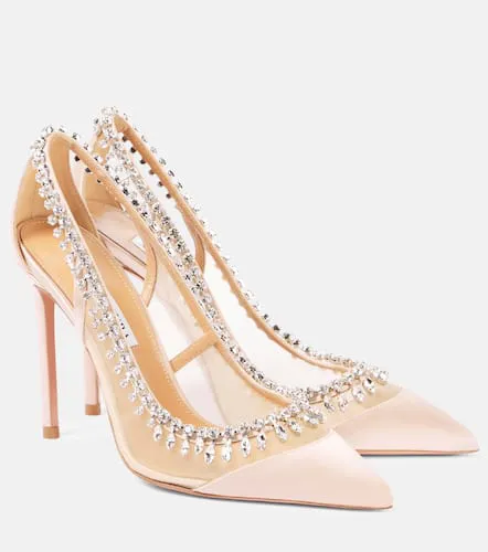 Escarpins Crystal Crush 105 en satin - Aquazzura - Modalova