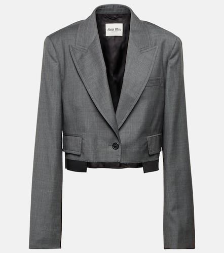 Blazer raccourci en laine vierge - Miu Miu - Modalova