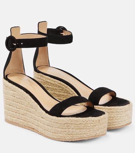 Espadrilles compenses Portofino en daim - Gianvito Rossi - Modalova