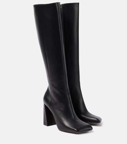 Bottes Marine 95 en cuir nappa - Amina Muaddi - Modalova