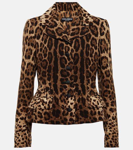 Blazer en crêpe de laine à motif léopard - Dolce&Gabbana - Modalova