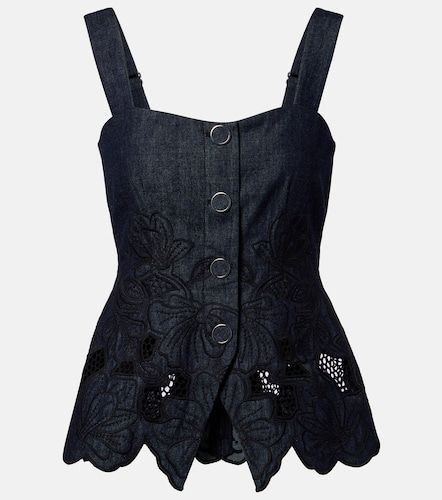 Top Mirielle en chambray de coton - Veronica Beard - Modalova
