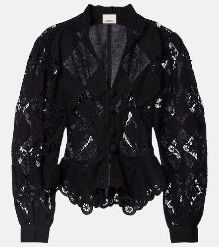 Blouse Nina brodée en coton et lin - Isabel Marant - Modalova