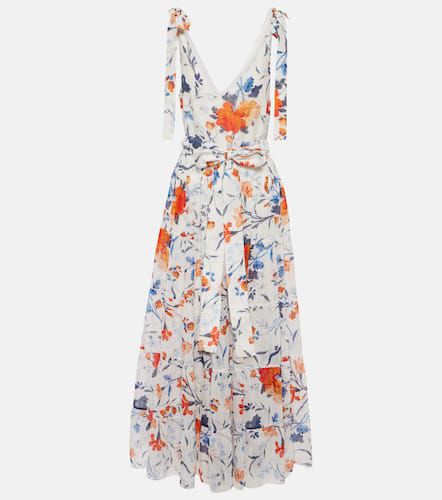 Robe midi en coton et soie à fleurs - Erdem - Modalova