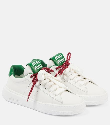 Miu Miu Baskets en cuir à logo - Miu Miu - Modalova