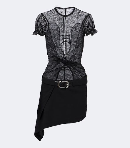 Robe ceinturée en dentelle - The Attico - Modalova