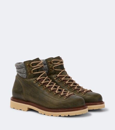 Bottines à lacets en cuir - Brunello Cucinelli - Modalova