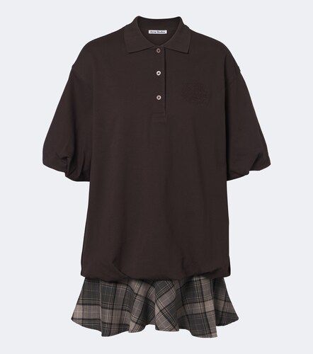 Robe polo en coton mélangé à carreaux - Acne Studios - Modalova