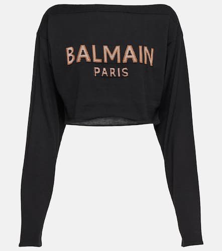 Pull raccourci en laine mélangée - Balmain - Modalova