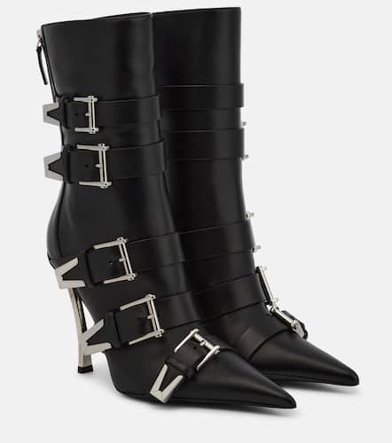 Bottines Pin-Point Buckle en cuir - Versace - Modalova