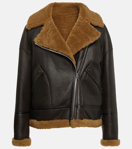 Veste en cuir à shearling - Yves Salomon - Modalova