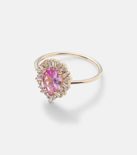 Bague en or 18 ct, diamants et saphir - Suzanne Kalan - Modalova