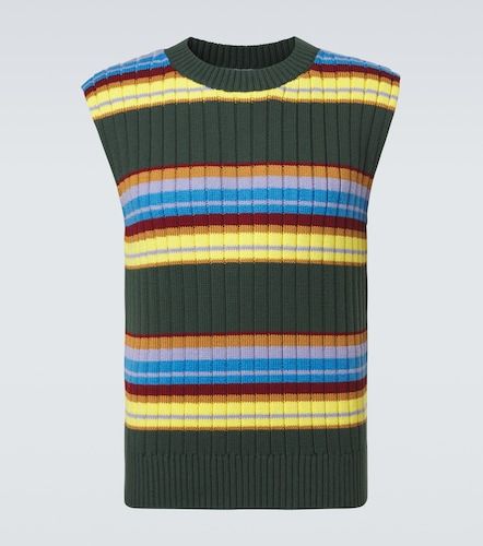Pull sans manches en coton et laine rayé - Dries Van Noten - Modalova