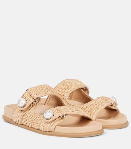 Mules Fayence en raphia et cuir - Jimmy Choo - Modalova