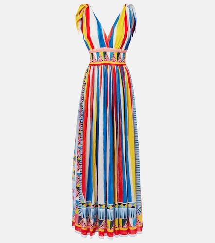 Robe longue en coton à rayures - Dolce&Gabbana - Modalova
