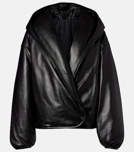 Alaïa Blouson bomber à capuche en cuir - Alaia - Modalova
