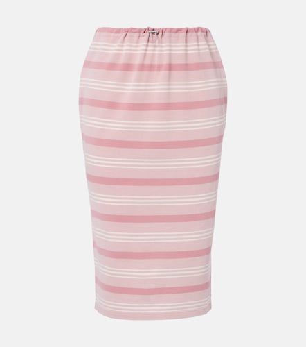 Jupe crayon rayée en coton piqué - Prada - Modalova