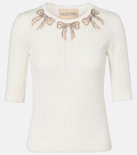 Valentino Pull en coton à cristaux - Valentino - Modalova