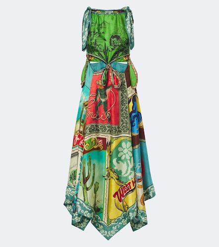 Alémais Robe midi Ace en soie à imprimé - Alemais - Modalova
