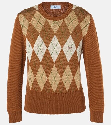 Prada Pull court Argyle en laine - Prada - Modalova