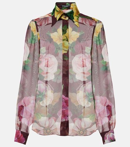 Blouse imprimée en soie à fleurs - Dolce&Gabbana - Modalova