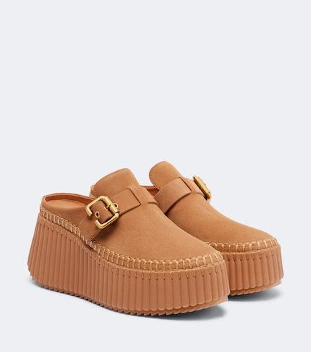 Chloé Mules compensées Nama en cuir - Chloe - Modalova