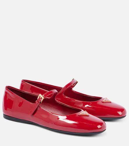 Ballerines en cuir verni à logo - Prada - Modalova