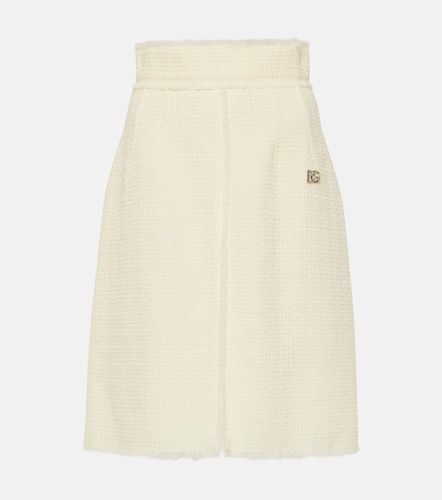 Jupe midi en laine mélangée - Dolce&Gabbana - Modalova