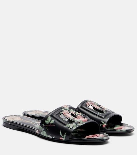 Mules DG en cuir à fleurs - Dolce&Gabbana - Modalova