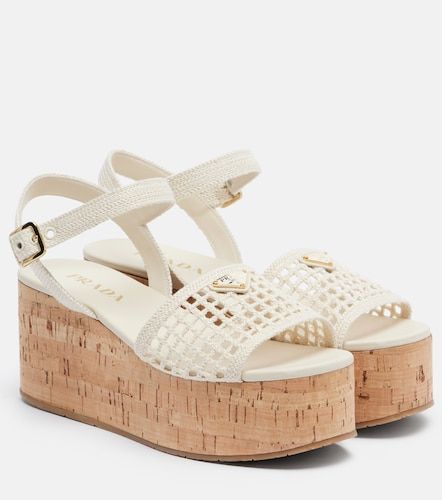 Sandales compensées en crochet - Prada - Modalova