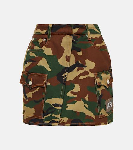 Mini-jupe en gabardine à motif camouflage - Alessandra Rich - Modalova