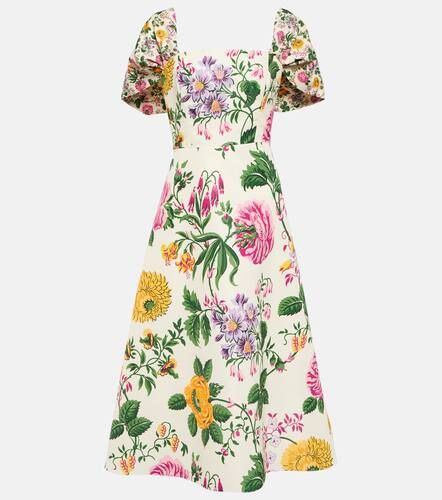 Robe midi en crêpe à fleurs - Carolina Herrera - Modalova