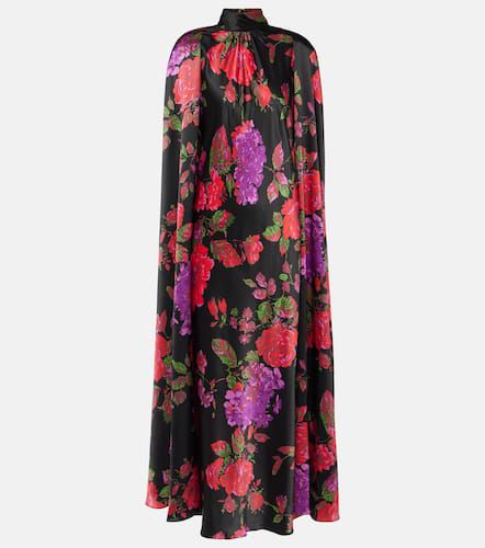 Robe cape longue en soie à fleurs - Rodarte - Modalova