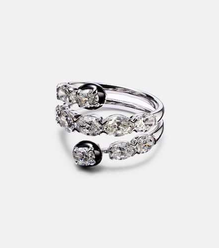 Bague en or blanc 18 ct, diamants et émail - Kamyen - Modalova