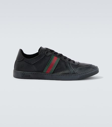 Baskets Stretch Web Stripe en cuir - Gucci - Modalova